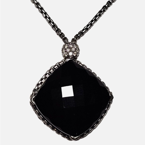 David Yurman Jewelry - DAVID YURMAN ONYX & DIAMOND PENDANT